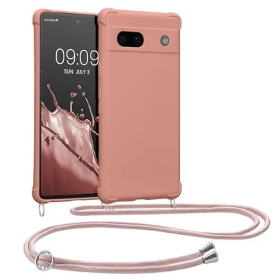 Image de kwmobile Coque Collier Compatible avec Google Pixel 7a Housse en Silicone Nacre