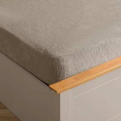Image de Brentfords Super King, 100 % polyester, polaire Sherpa douce., Latte Taupe, king
