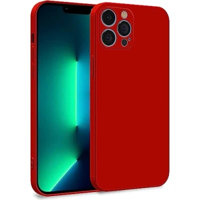 Image de MyGadget Coque Compatible avec Apple iPhone 13 Pro Max Case TPU Souple &amp; Soft Doublure Microfibre Cover Protection Extra Fine Légère Rouge