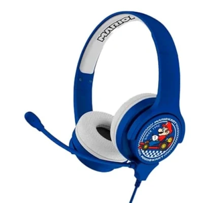 Image de OTL Technologies Mario Kart Casque interactif, Filaire, Microphone Inclus, pour Enfants (Produit sous Licence Officielle) MK0819 Bleu