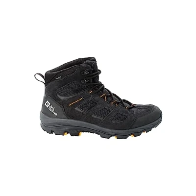 Image de Jack Wolfskin VOJO 3 Texapore MID Chaussures de marche, Homme, Taille: 40.5, Black/burly yellow Cuir et textile