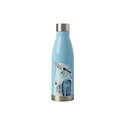 Image de Maxwell &amp; Williams Bouteille Isotherme en Inox 18/8, Illustration Martin Chasseur Géant, Collection Pete Cromer, 500 ml Bleu Ciel