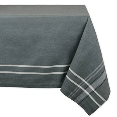 Image de DII Nappe de Table Salle à Manger Rayures françaises Style Ferme, 152,4 x 213,4 cm, Gris Chambray