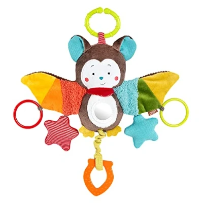 Image de Fehn Peluche Chauve souris Jouet de Développement Moteur à Suspendre d&#039;éveil pour poussette, lit et siège bébé anneau dentition bébés enfants partir 0+ mois