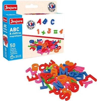 Image de Jeujura 8976 Tableau en Bois Coffret 50 Lettres Majuscules, Chiffres et Signes