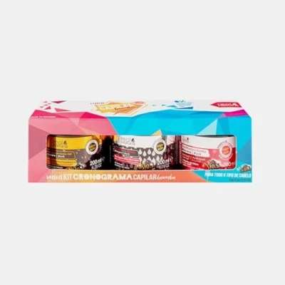 Image de Real Natura Kit Masques Bomba 3x200ML Pro Vitamine pour Cheveux Forts Nutrition Intense Doux Café Croissance et Volume 600 ml