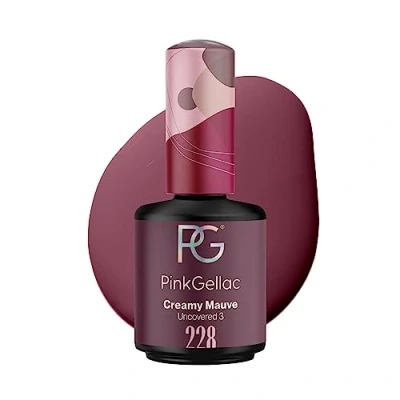 Image de Pink Gellac Vernis Semi Permanent 228 Creamy Mauve 15 ml à Ongles Gel Pour 14+ Jours de Manucure Impeccable Facile Utiliser Enlever