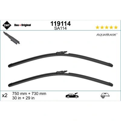 Image de Balai d&#039;essuie glace Swf 119114 avant plat FORD: S Max Mk2, Galaxy Mk3 MPV