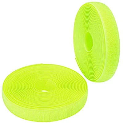 Image de AERZETIX C65899 Bande/rouleau de scratch 20 mm 5 mètre auto agrippant organisateur/serre câbles ruban sac vêtement attache sangle couleur: jaune néon en polyamide et polyester