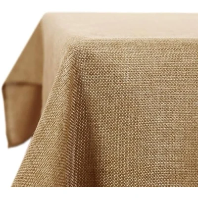 Image de Deconovo Nappe Tissu Imperméable pour Table Rectangulaire Effet Lin 150x240 cm Brun