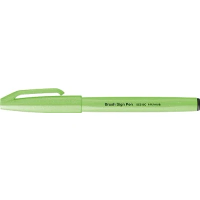 Image de Pentel SES15C FKX Lot de 10 stylos à pointe pinceau Vert fluo
