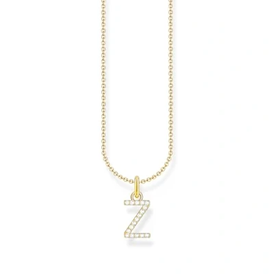Image de THOMAS SABO Collier lettre M, argent doré avec zirconium, KE2252 414 14