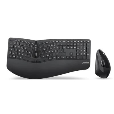 Image de Ensemble clavier et souris ergonomique tout en un avec technologie sans fil 2,4 GHz