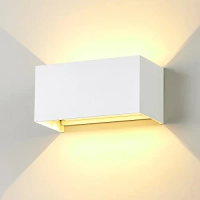Image de Dr.lazy 20W Applique Murale Interieur/Exterieur Avec Angle de Faisceau Réglable Appliques Murales LED 3000K Blanc Chaud Lampe Etanche IP65 pour Salon Chambre (Blanc/3000K)