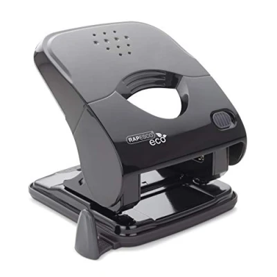 Image de Rapesco 1523 ECO X5 30ps Perforatrice 2 Trous à Moindre Effort, Capacité de 30 Feuilles, Noir