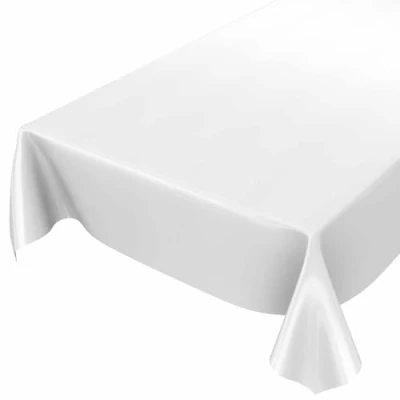 Image de Anro Nappe en toile cirée lavable Blanc 120 x 140 cm