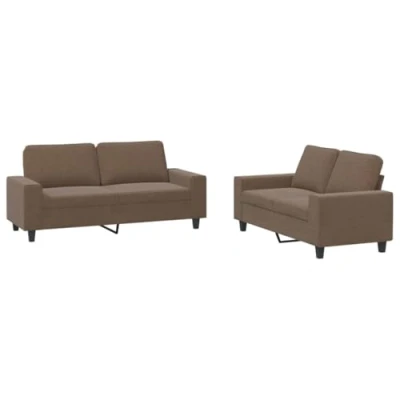 Image de vidaXL Ensemble de Canapés 2 pcs, Sièges avec Coussins, Accoudoirs et Dossier, Meubles Repose pied Salon, 3201885