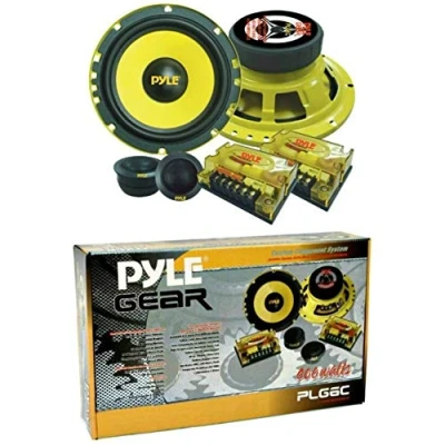 Image de SYSTÈME 2 RUES PYLE PLG6C 6,5&quot; HAUT PARLEUR DIFFUSANTS DE 400 WATT RMS ET 800 MAX KIT 16,50 CM 165 MM AVEC DU WOOFER, TWEETER CROSSOVER COULEUR JAUNE