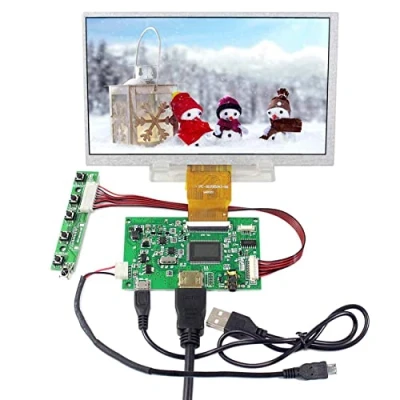 Image de VSDISPLAY 7 Pouces 1024x600 HD 400nit TB070 I5024H45C 02 Écran LCD IPS 50pin et Carte contrôleur HDMI, avec câble d&#039;alimentation Micro USB
