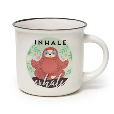 Image de Legami Cup Puccino, Tasse en porcelaine New Bone China, Tema Sloth, Buongiorno Collection, capacité 350 ml, lavable au lave vaisselle, utilisable micro ondes