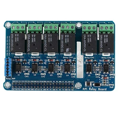 Image de Diyeeni Carte d&#039;extension avec indicateur Lumineux de Relais Module RPi à 6 canaux pour Raspberry Pi A +/B +/2B/3B