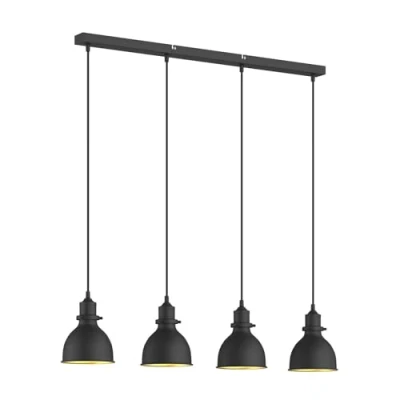 Image de Lindby Suspension Jasminka à intensité variable (Modern, Industriel) en Noir Métal e. a. pour Cuisine (à 4 lampes, E27), Luminaire, Lampe Plafond, Luminaire Plafonnier, Suspendue