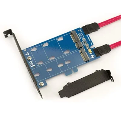 Image de Adaptateur M.2 (M2 NGFF SATA) vers SATA et mSATA Avec équerre de fixation LOW PROFILE ou HIGH