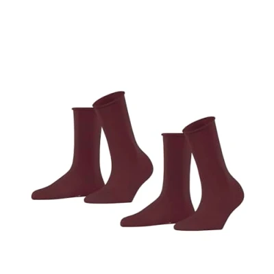 Image de Esprit Basic PURE 2PACK UNI Chaussettes, Femme, Taille: 39 42, Shadow red