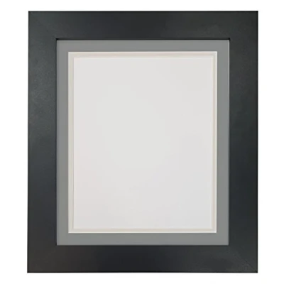 Image de FRAMES BY POST Metro Black Cadre photo avec double passe partout gris foncé sur clair 50 x 40 cm pour image 30