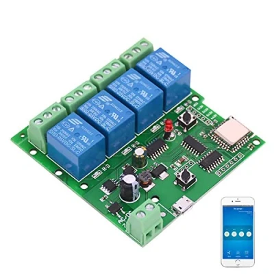 Image de Newgoal WiFi jog relay interrupteur de verrouillage instantané/automatique module bricolage, domotique intelligente eWeLink APP contrôle, compatible Alexa/Google Assistant/IFTTT (ST DC4)