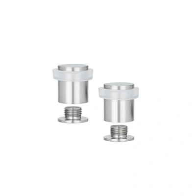 Image de EVI Herrajes Lot De 2 Butées Porte 25 x 27 mm Base filetée Caoutchouc Blanc Acier Inoxydabl Outils, Vis + Cheville Fixation Compris Mod. I 181 BCB