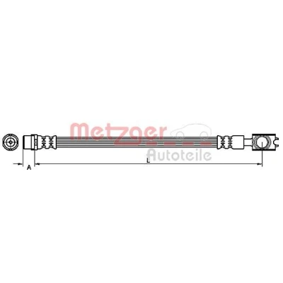 Image de METZGER 4110521 Flexible De Frein 294 VOLKSWAGEN: Passat B5 GP Berline, Break