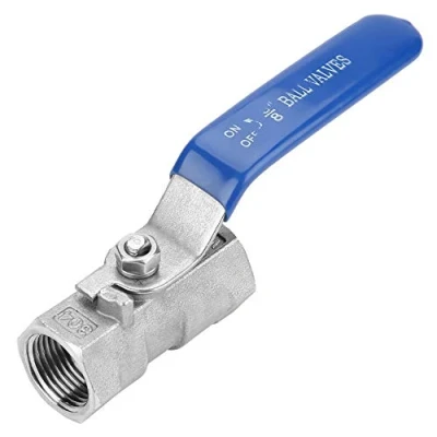 Image de Robinet à boisseau sphérique en acier inoxydable SS 304 BSP avec filetage intérieur Vanne poignée levier Commande manuelle marche/arrêt Port réduit (3/8&quot;)