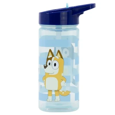 Image de Stor Bluey Bouteille d&#039;eau carrée réutilisable avec paille intégrée 510 ml