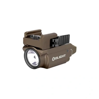 Image de OLIGHT Baldr Mini Lampe Tactique avec Pointeur Fisceau Vert Réglable Puissant 600 Lumens Rail Pour Chasse Compatible Picatinny et GL Desert tan