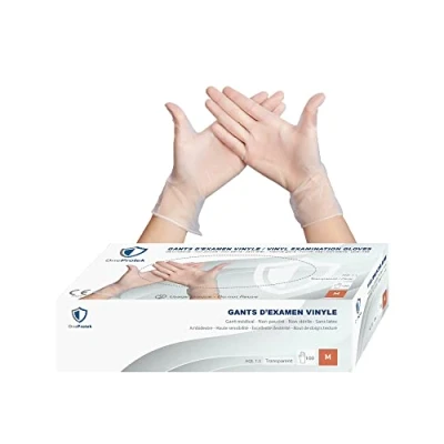 Image de OneProtek gants jetables en Vinyle Boîte de 100 Taille M non poudrés, sans latex Multi usages et résistants Protection contre les produits chimiques