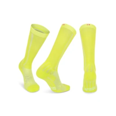 Image de DANISH ENDURANCE 1 ou 2 Paires de Chaussettes Contention 21 26 mmhg, Compression Optimale, Running &amp; Sport, Homme Femme, Jaune Fluo, 43 47