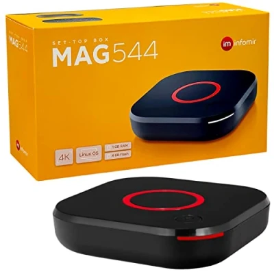 Image de MAG 544 Original Infomir &amp; hb digital Set Top Box 4K Lecteur multimédia Récepteur TV Internet UHD 60FPS 2160p@60 FPS HDMI 2.1 Support et HEVC USB3.0 4X Arm Cortex A35 + câble