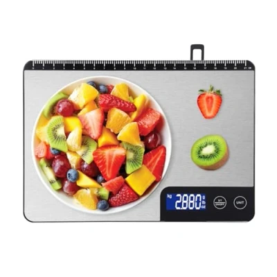 Image de SinLaw Balance de Cuisine numérique, Electronique 15 kg Avec Écran LCD Rétroéclairé, Mesure PréCise Jusqu&#039;à 1g, piles incluses, Fonction tare