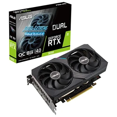 Image de ASUS Dual GeForce RTX 3050 OC Edition 8GB NVIDIA 8 Go GDDR6 Neuf