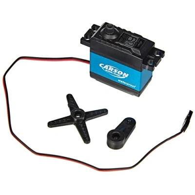 Image de Carson 500502042 CS 9 MG / 9kg JR Accessoires pour Voitures télécommandées, étanche, servomoteur, Direction et servo puissants, modélisme, Bleu, Large