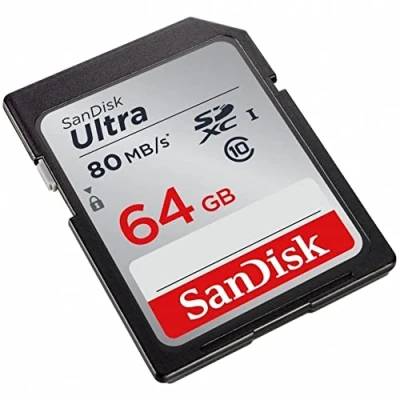 Image de SanDisk Ultra SDXC Memory Card Up to 80 MB/s, Class 10, U1, 64 GB, Black/Grey