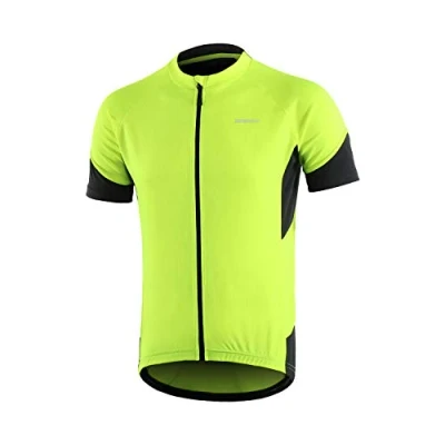 Image de Bergrisar Maillot de cyclisme basique à manches courtes et poches zippées pour homme vert XX Large