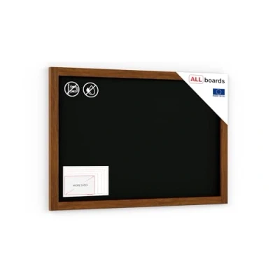 Image de ALLboards Tableau à Craie Noir avec Cadre en Bois Laqué 90x60cm, pour Ecrire
