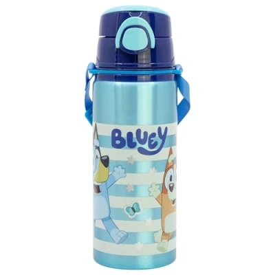 Image de BOUTEILLE RÉUTILISABLE POP UP EN ALUMINIUM AVEC BANDOULIÈRE 730 ML BLUEY