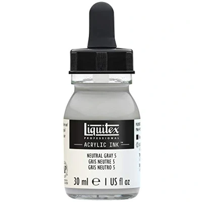 Image de Liquitex Professional Encre Acrylique Flacon Avec Pipette 30 ml Gris Neutre N5