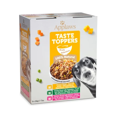 Image de Applaws Nourriture Humide pour Chien 100% Naturelle, sélection de Poulet dans Un Bouillon, boîte 156 g (Lot 8)