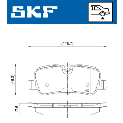 Image de SKF VKBP 90257 Jeu de plaquettes frein préparé pour indicateur d&#039;usure LAND ROVER: Range Rover 3