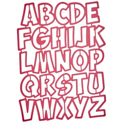 Image de Marianne Design COL1350 Alphabet à Collectionner, Métal, Rose, 6,6 x 6,5 0,4 cm