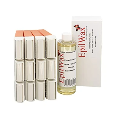 Image de EpilWax Lot de 12 x Roll On Cire Epilation à l&#039;Argan + 100 Bandes d&#039;Épilation Huile après Épilation Jambes, Aisselles, Corps Facile étaler et Retirer